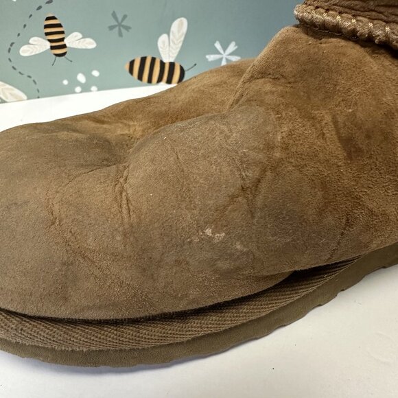 Uggs Women's Boots Size 6 Bailey Triplet 3 Button Sherling Style Chestnut - Picture 5 of 10